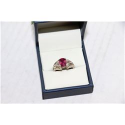 .925 SILVER RUBY RING W/ NATURAL N. CAROLINA STONE