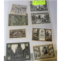 SHEET OF GERMAN WORLD WAR MONEY