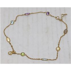 STERLING SILVER MULTI-GEMSTONE BRACELET