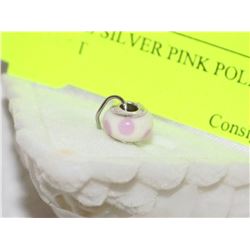 STERLING SILVER PINK POLKA DOT PENDANT