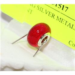 STERLING SILVER METALLIC RED PENDANT