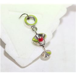STERLING SILVER DANGLING MARTINI PENDANT