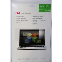 NEW 3M ANTI-GLARE FILTER FOR 14" LAPTOP SCREEN