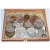 Image 1 : WOOD BOX W/ ESTATE COIN COLLECTION AND