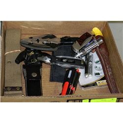 BOX W/SHEFFELD AND FORESTER KNIVES &