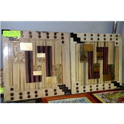 PAIR OF ABSTRACT WOOD PLAQUE