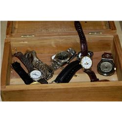 BOX OF ASSORTED MEN'S WATCHES