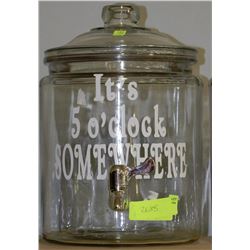 2 GALLON DRINK DISPENSER:"IT'S FIVE O'CLOCK