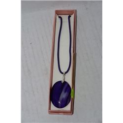 PURPLE ONX AGATE PENDANT ON CORD