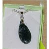 Image 1 : NATURAL MOSS AGATED TEAR DROP PENDANT