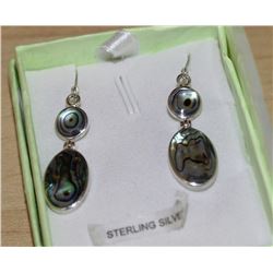 STERLING SILVER & ABALONE EARRINGS