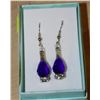 Image 1 : 20MM SWAROVSKI SAPPHIRE BLUE DROP EARRING