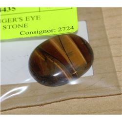 38 CT NATURAL TIGER'S EYE CABACHON OVAL STONE