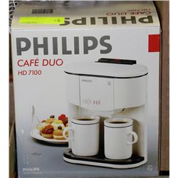 PHILLIPS DUAL COFFEE MACHINE SOLD W/ FAN