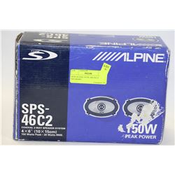 NEW ALPINE 150 W, 4X6 INCH SPEAKERS -