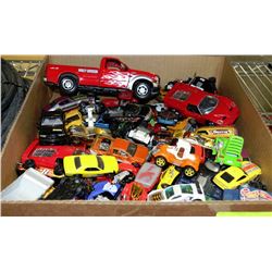 BOX FULL OF DIECAST CARS AND TRUCKS
