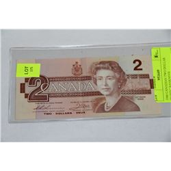1986 CANADIAN TWO DOLLAR "ROBIN" BANKNOTE