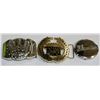 Image 1 : 3 ASSORTED BELT BUCKLES - TWO HAVE BUILT IN