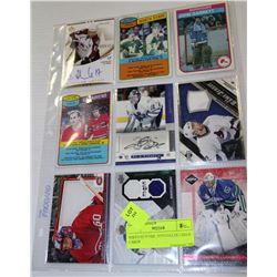 SHEET OF 9 NHL 1979 COLLECTABLE CARDS