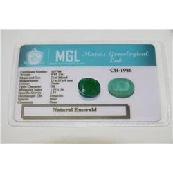 5.95CT NATURAL EMERALD - COMES WITH COA