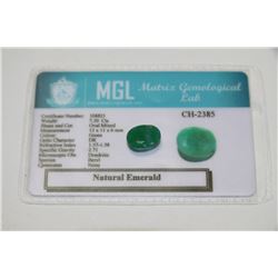 7.30CT NATURAL EMERALD - COMES WITH COA