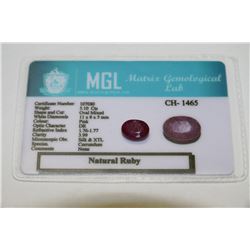 5.10CT NATURAL RUBY - COMES WITH COA