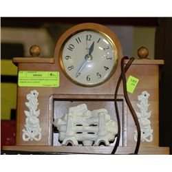 VINTAGE UNITED FIREPLACE CLOCK - FIREPLACE LIGHTS