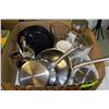 Image 1 : BOX W/BIRO POT & SKILLET SET, CANISTERS,