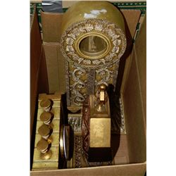 BOX OF 3 ASSORTED DECORATIVE MANTLE CLOCK