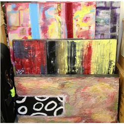 LOT OF 5 ABSTRACT OIL ON CANVAS