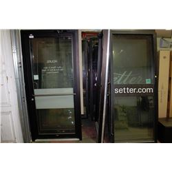 LARGE SECTION OF 4 USED METAL & GLASS STORE FRONTS