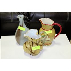 COLLECTIBLE WATER PITCHERS TIMES 3