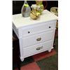 Image 1 : NEW WHITE 3 DRAWER NIGHT STAND W/ HIDDEN STORAGE