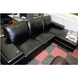 NEW BLACK LEATHERETTE L SHAPPED SECTIONAL W/