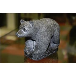 "BLACK BEAR" SOAPSTONE WOLF ORIGINAL