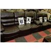 Image 1 : NEW BROWN LEATHERETTE RECLINING SOFA & LOVESEAT