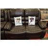 Image 2 : NEW BROWN LEATHERETTE RECLINING SOFA & LOVESEAT