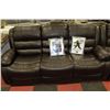 Image 3 : NEW BROWN LEATHERETTE RECLINING SOFA & LOVESEAT
