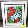 Image 1 : "FISH AND BIRDS" BY NORVAL MORRISSEAU SIGNED PRINT