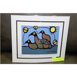 "LOON FAMILY" BY NORVAL MORRISSEAU PRINT SIGNED