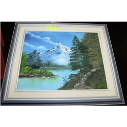 MOUNTAIN SCENE OIL ON CANVAS PICTURE