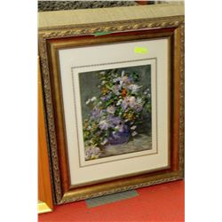 FLORAL FRAMED PICTURE (DAMAGED FRAME)