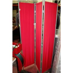 RED FABRIC ROOM DIVIDER SCREEN