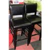 Image 1 : PAIR OF BLACK LEATHERETTE BAR CHAIRS