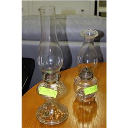 ANTIQUE FINGER KEROSENE LAMPS X2