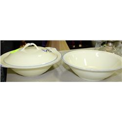 VICTORIAN CASSEROLE SET WITH LID AND EXTRA  BOWL