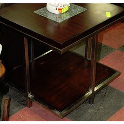 SHOWHOME CRACKED GLASS STYLE WOOD END TABLE