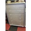 Image 3 : SNAKE SKIN STYLE GREY 6 DRAWER CHEST OF DRAWERS &