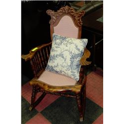 VICTORIAN ERA  ROCKING CHAIR W/CUSHION