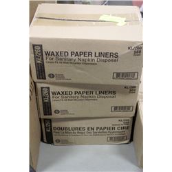 3 CASES OF SANITARY NAPKIN DISPOSABLE LINERS -